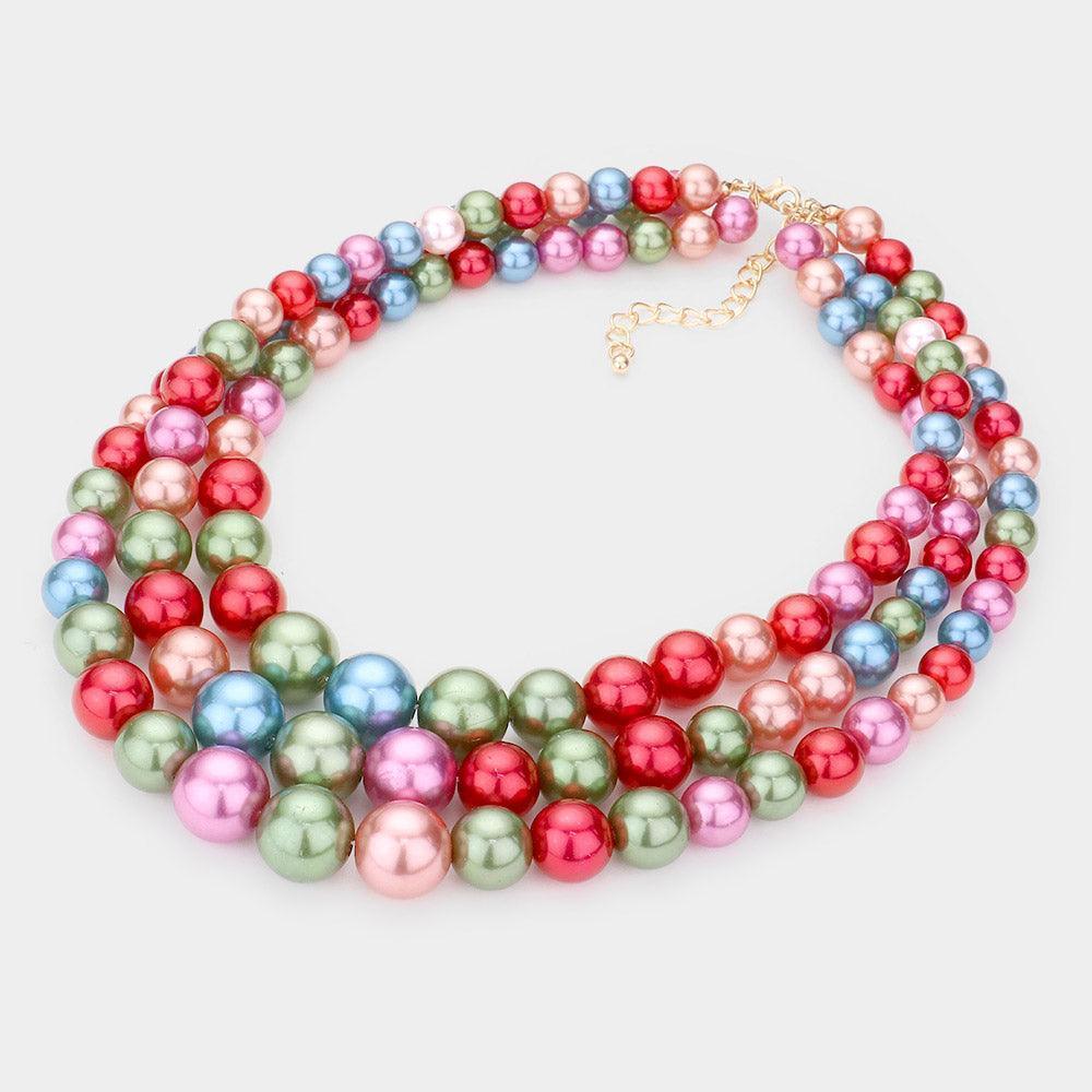 3 Rows Strand Pearl Necklace - Jewelry Store by Erik Rayo