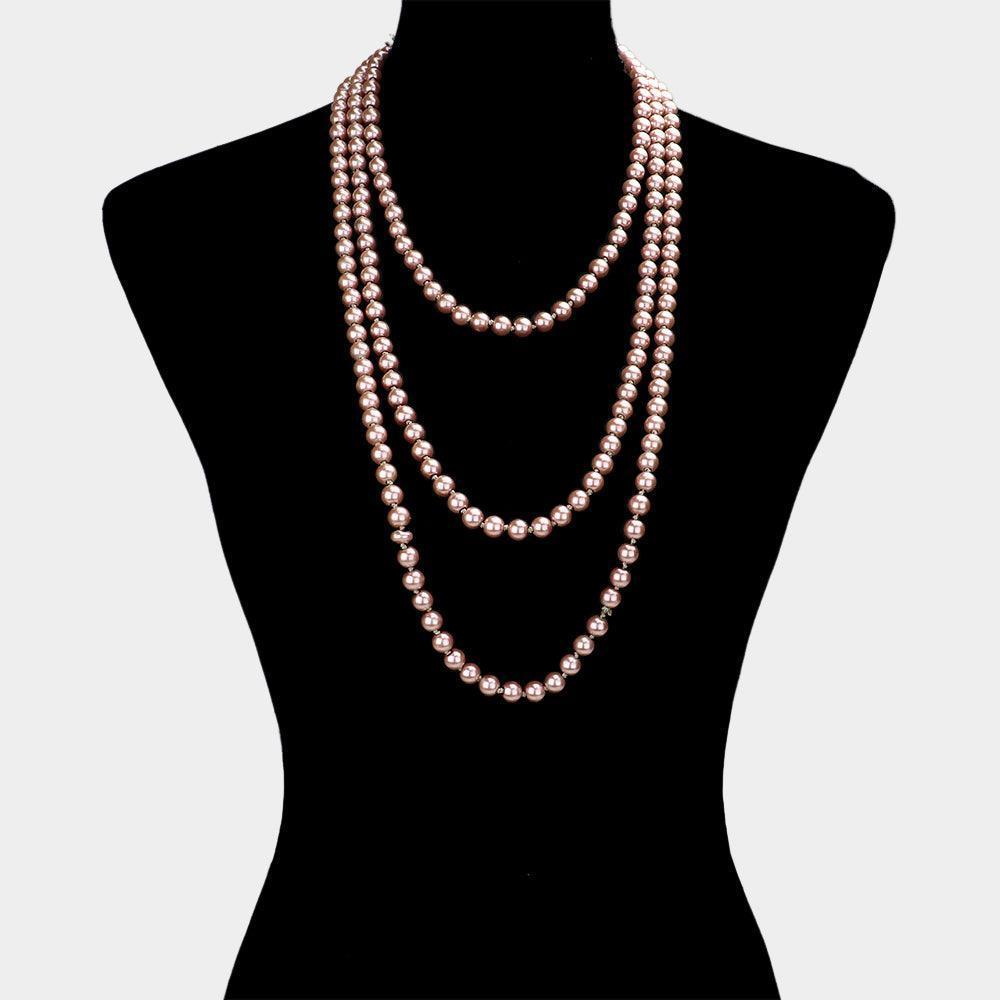 Pink Pearl Long Necklace - Jewelry Store by Erik Rayo