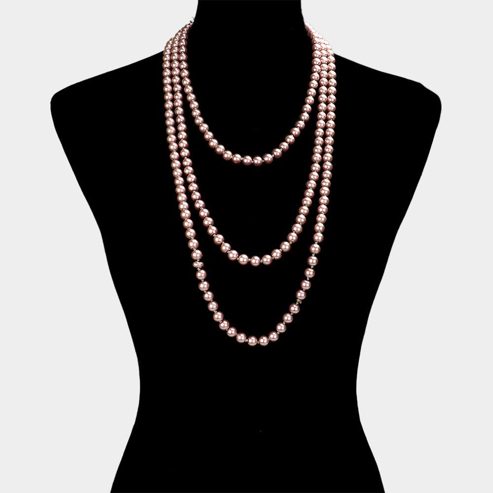 Pink Pearl Long Necklace