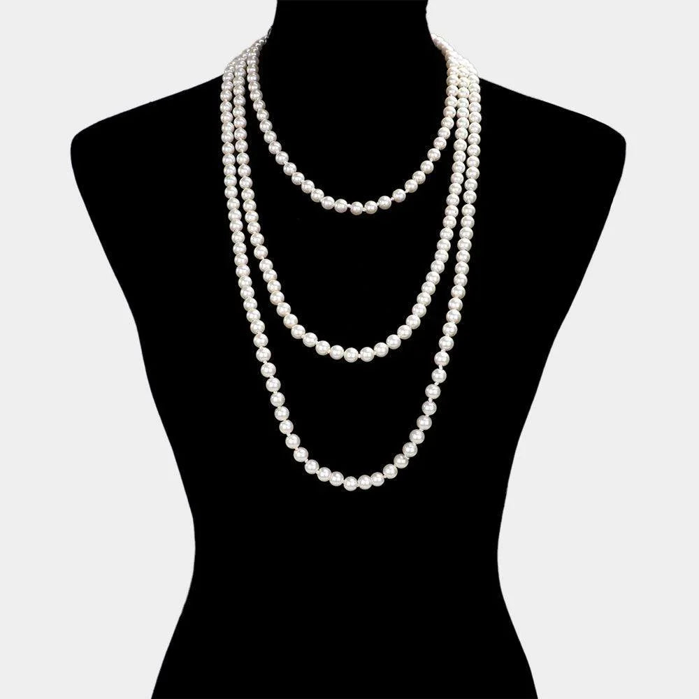 Cream Pearl Long Necklace - Jewelry Store by Erik Rayo