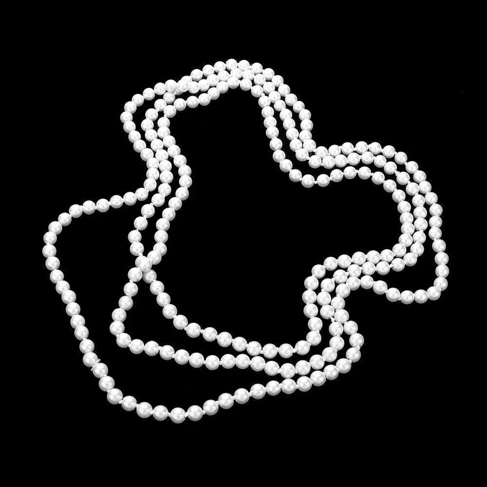 White Pearl Long Necklace - Jewelry Store by Erik Rayo