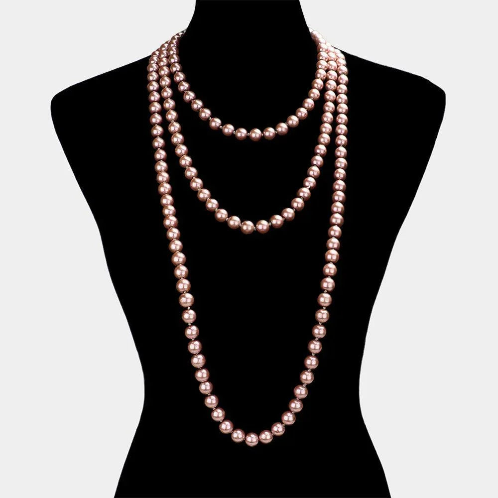 Pink Pearl Long Necklace - Jewelry Store by Erik Rayo