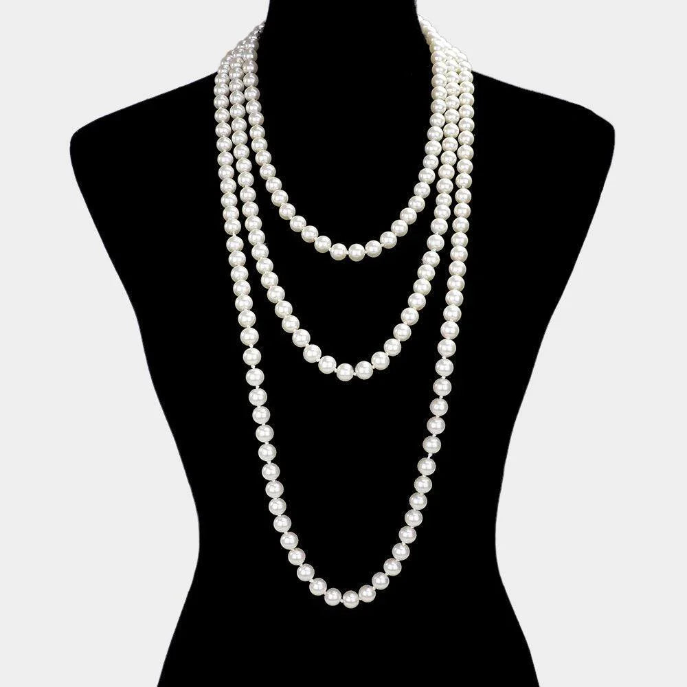 Cream Pearl Long Necklace - Jewelry Store by Erik Rayo