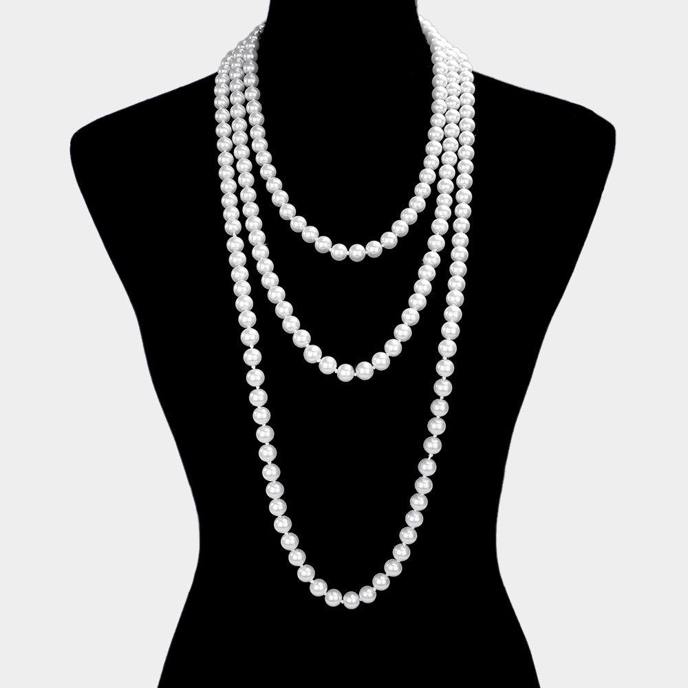 White Pearl Long Necklace