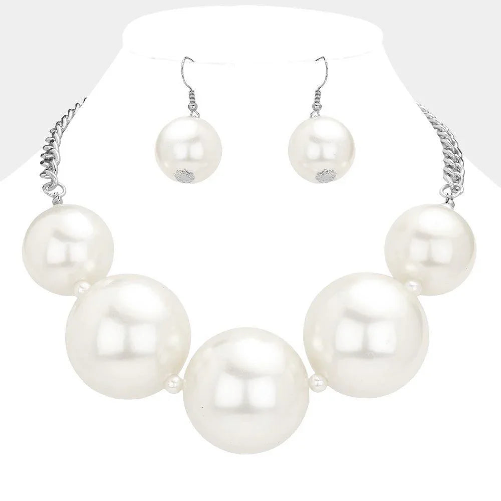 White Chunky Pearl Statement Necklace - Jewelry Store by Erik Rayo
