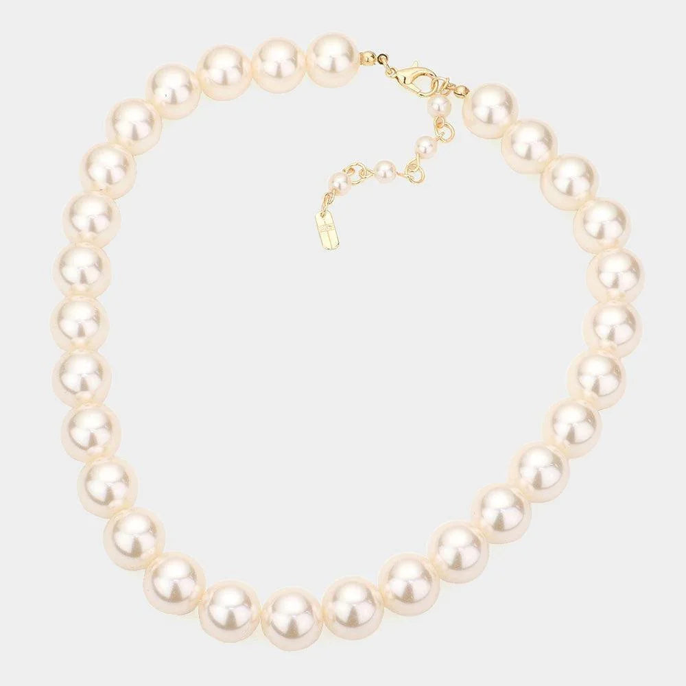 Cream 12MM PEARL NECKLACE - Jewelry Store by Erik Rayo