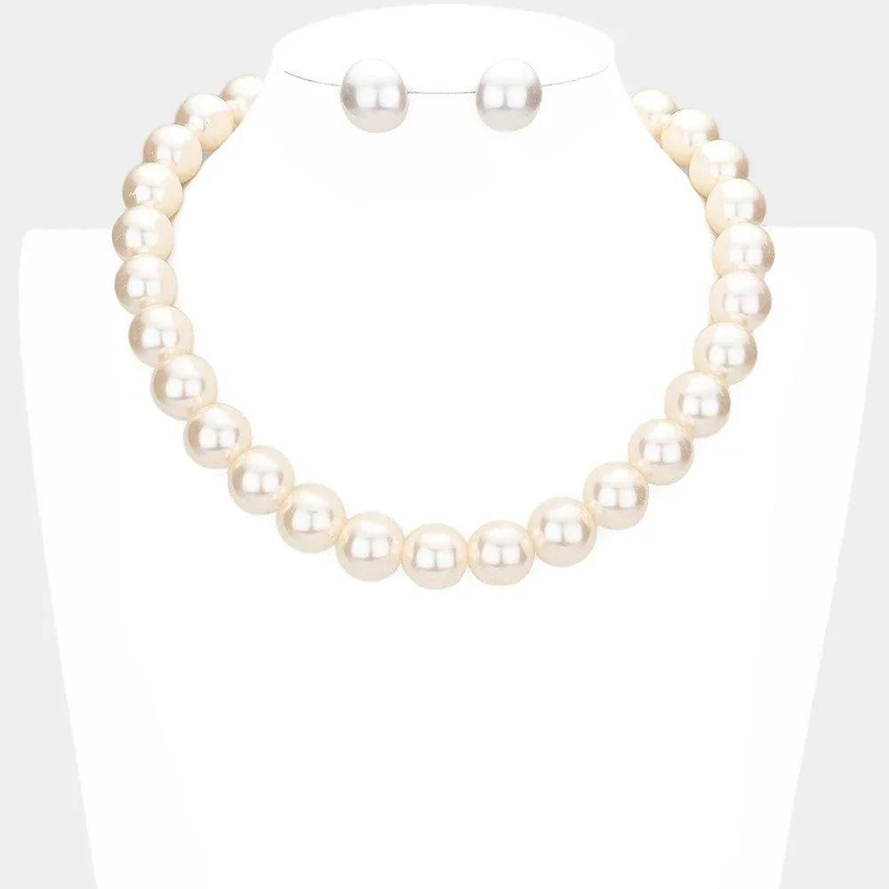 Cream 12MM PEARL NECKLACE - Jewelry Store by Erik Rayo