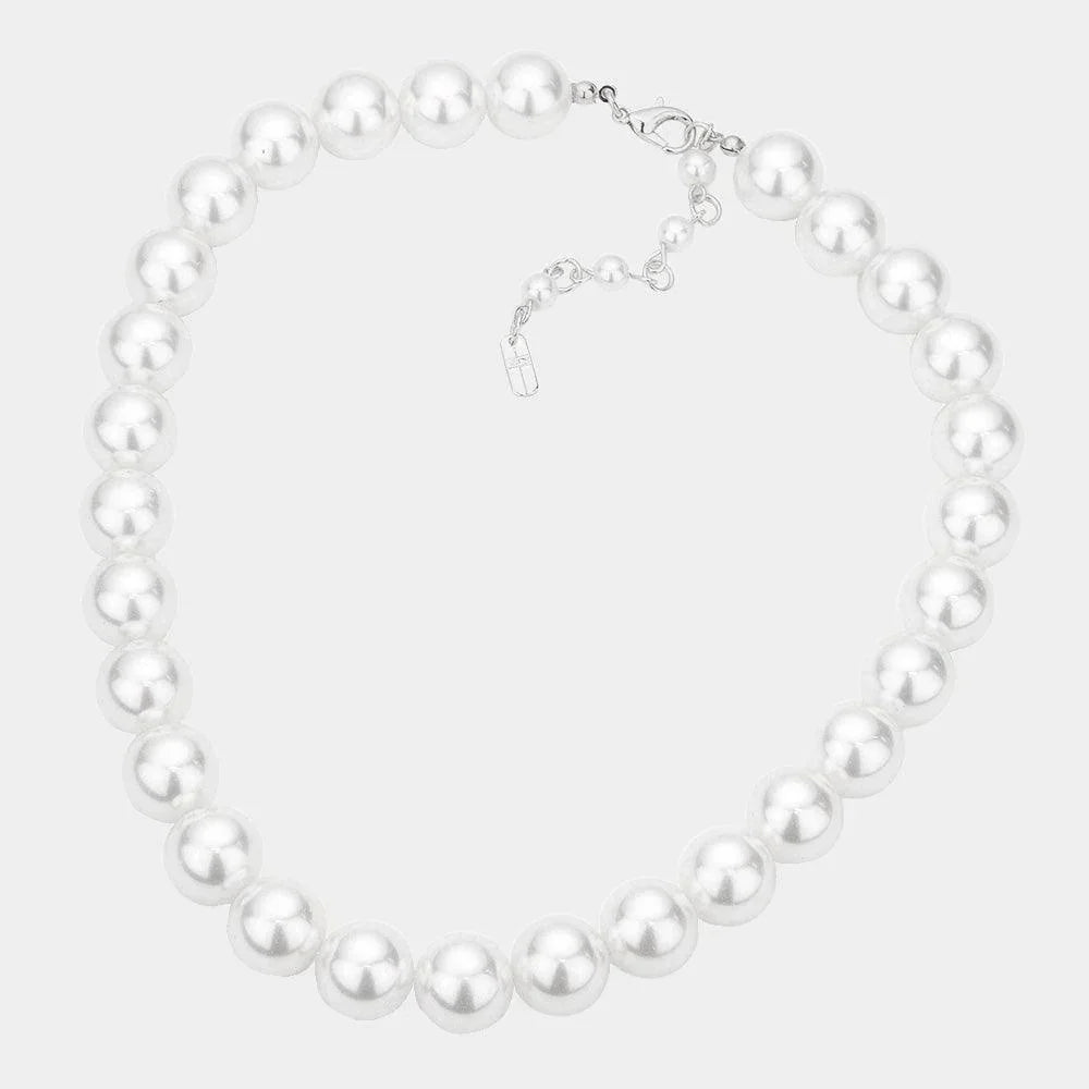 White 12MM PEARL NECKLACE - Jewelry Store by Erik Rayo