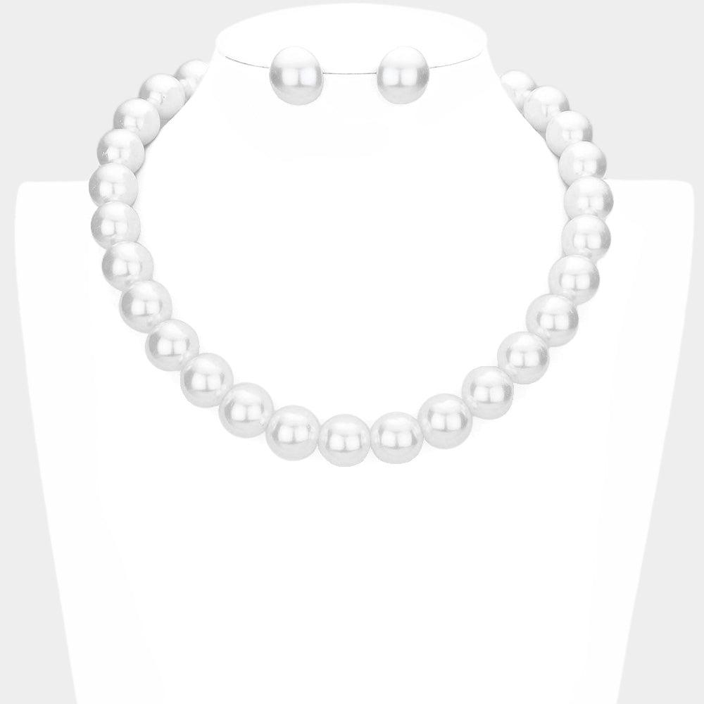 White 12MM PEARL NECKLACE