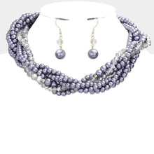 Load image into Gallery viewer, Braided Pearl Faceted Beaded Collar Necklace
