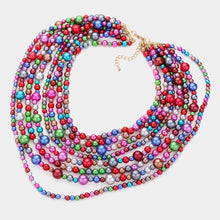 Load image into Gallery viewer, Pearl Multi Strand Bib Necklace
