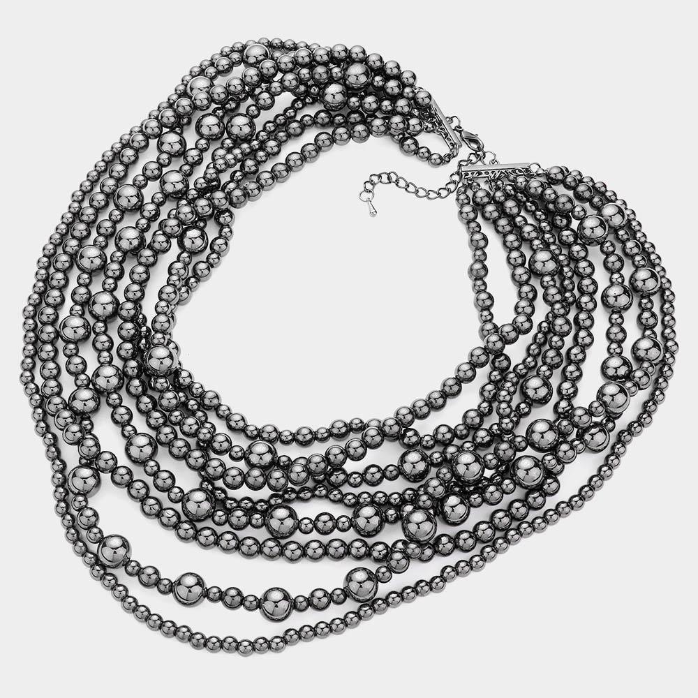 Pearl Multi Strand Bib Necklace - Jewelry Store by Erik Rayo