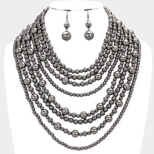 Load image into Gallery viewer, Pearl Multi Strand Bib Necklace
