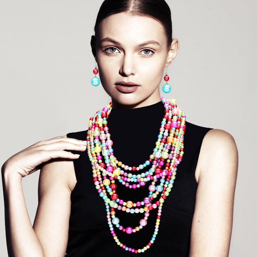 Pearl Multi Strand Bib Necklace - Jewelry Store by Erik Rayo
