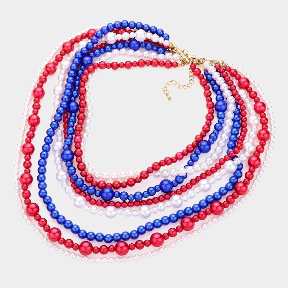 Pearl Multi Strand Bib Necklace - Jewelry Store by Erik Rayo