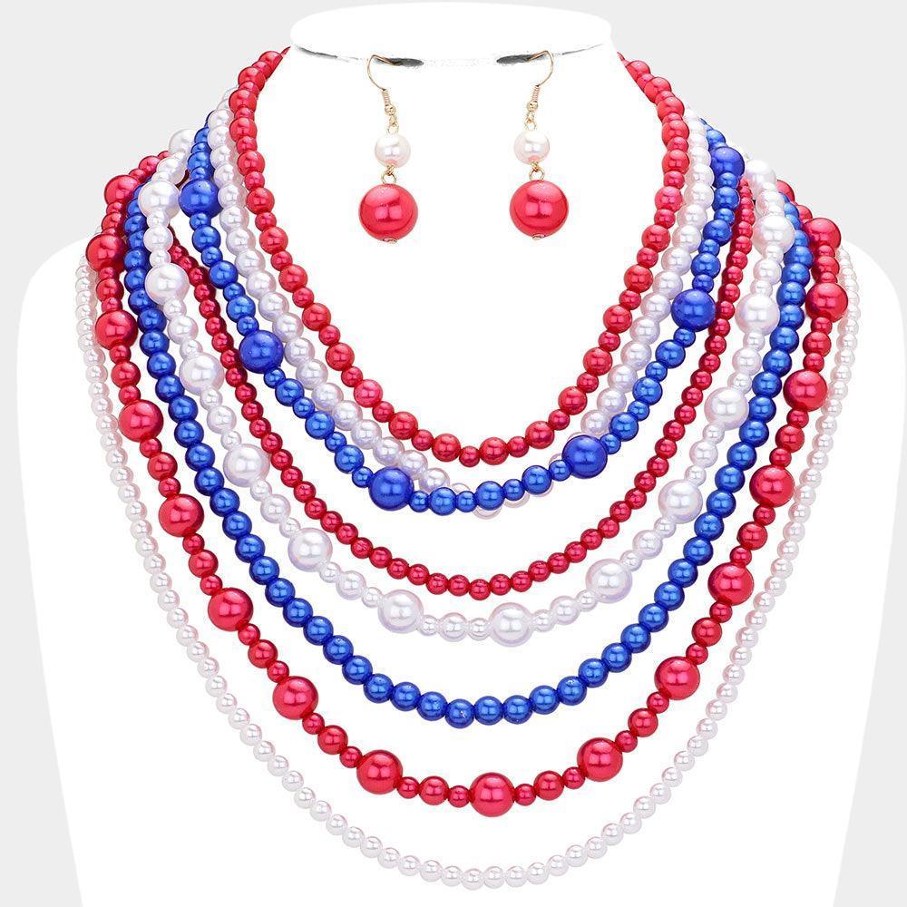 Pearl Multi Strand Bib Necklace - Jewelry Store by Erik Rayo