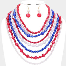 Load image into Gallery viewer, Pearl Multi Strand Bib Necklace
