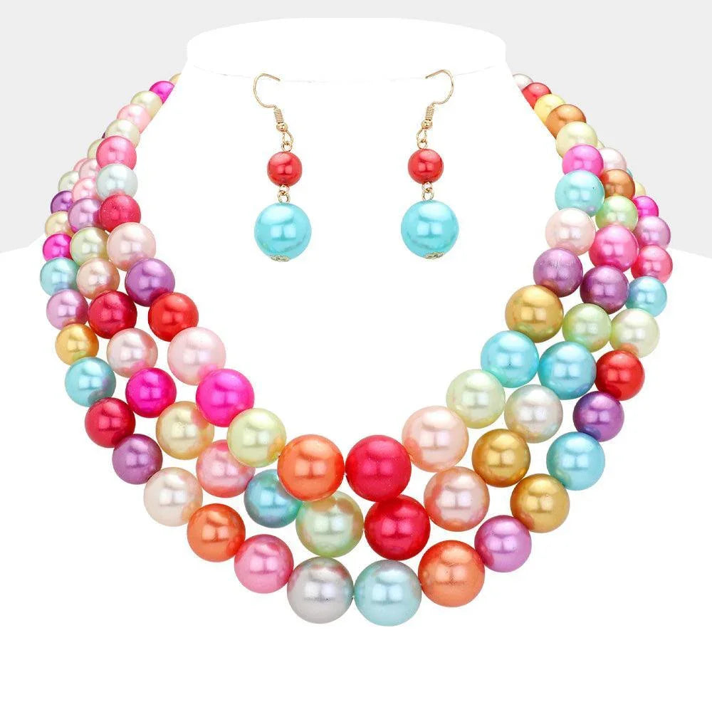3Row Strand Pearl Necklace - Jewelry Store by Erik Rayo