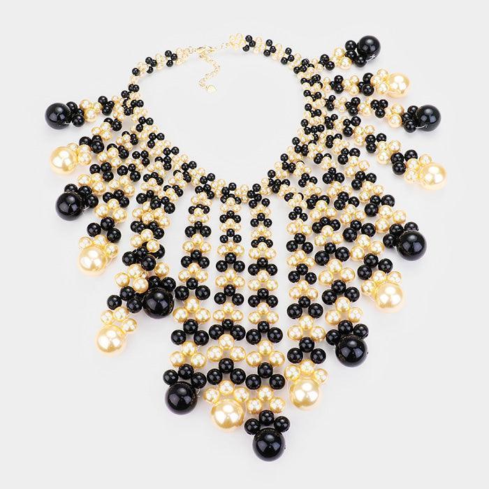 Cream Pearl Bubble Collar Statement Necklace - Jewelry Store by Erik Rayo