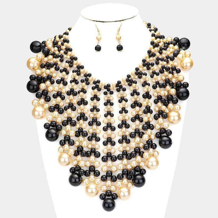 Cream Pearl Bubble Collar Statement Necklace - Jewelry Store by Erik Rayo
