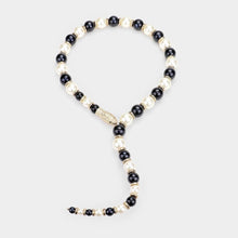 Load image into Gallery viewer, Cream Pearl Beaded Snake Open Necklace
