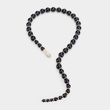 Load image into Gallery viewer, Gold Pearl Beaded Snake Open Necklace
