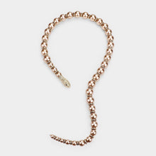 Load image into Gallery viewer, Gold Pearl Beaded Snake Open Necklace
