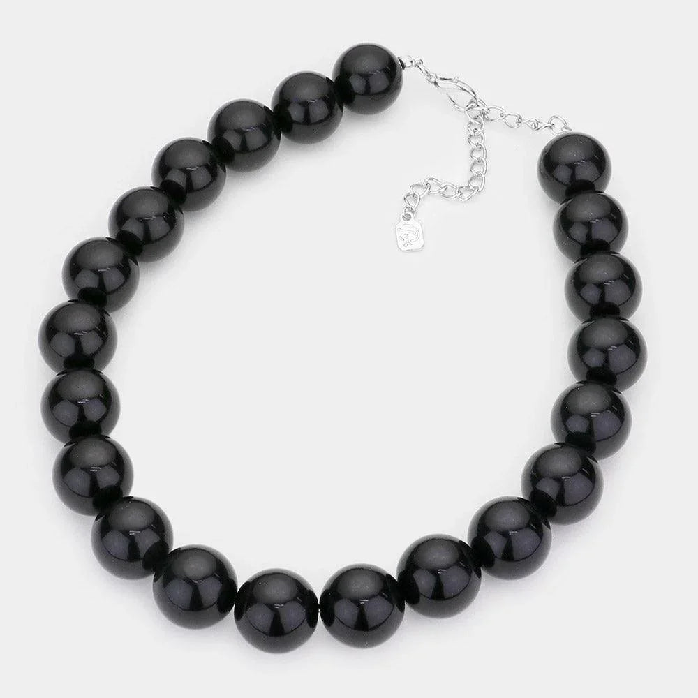 Black Oversized Pearl Necklace - Jewelry Store by Erik Rayo