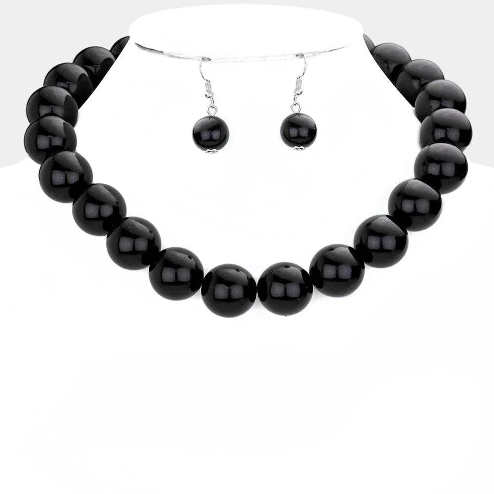 Black Oversized Pearl Necklace - Jewelry Store by Erik Rayo