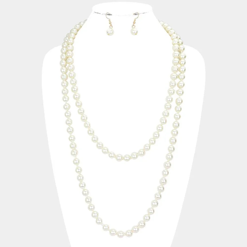 Cream Pearl Long Necklace - Jewelry Store by Erik Rayo