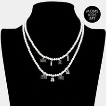 Load image into Gallery viewer, Black 2PCS -mini mama Pendant Moms and Kids Set Pearl Necklaces
