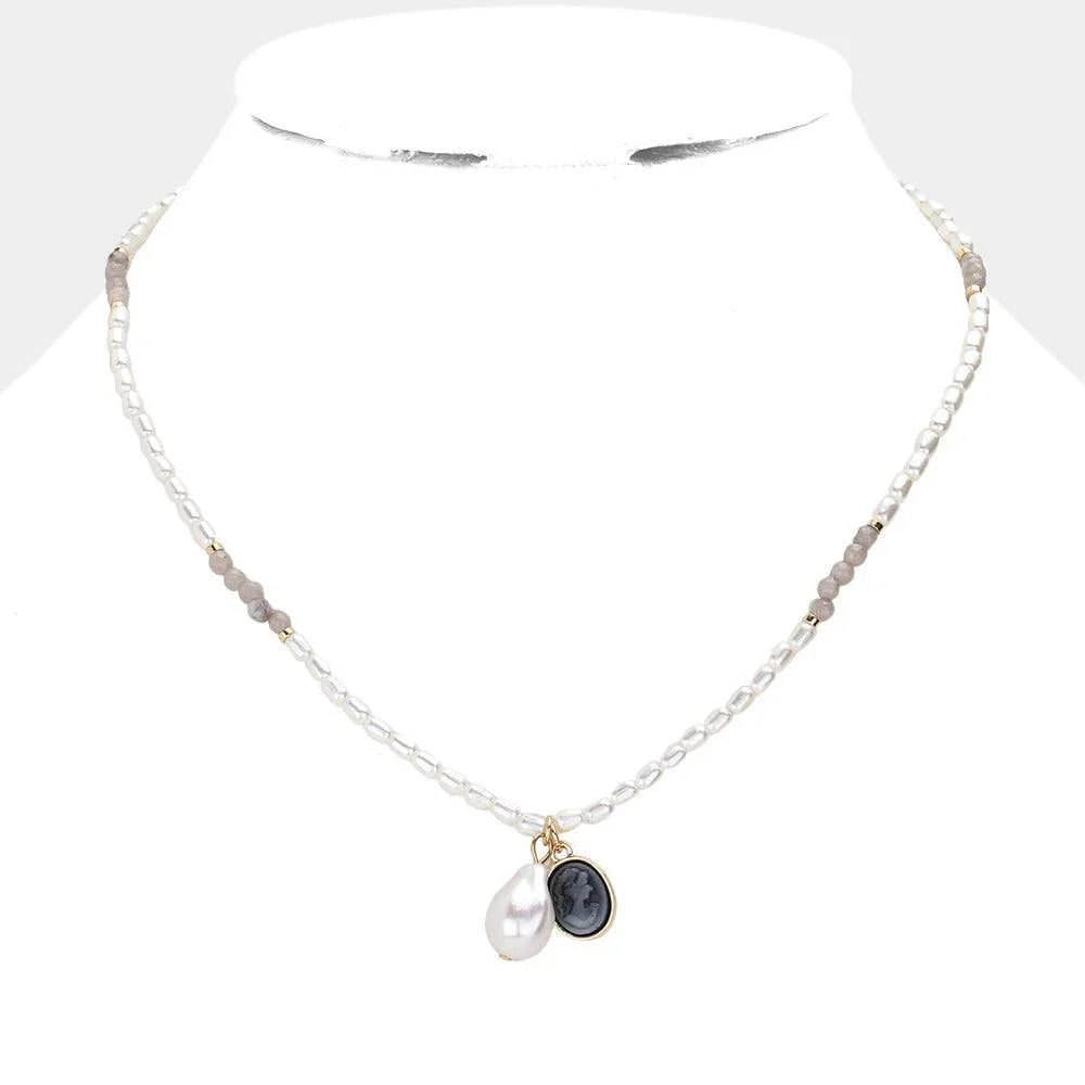 Pearl Cameo Pendant Necklace - Jewelry Store by Erik Rayo