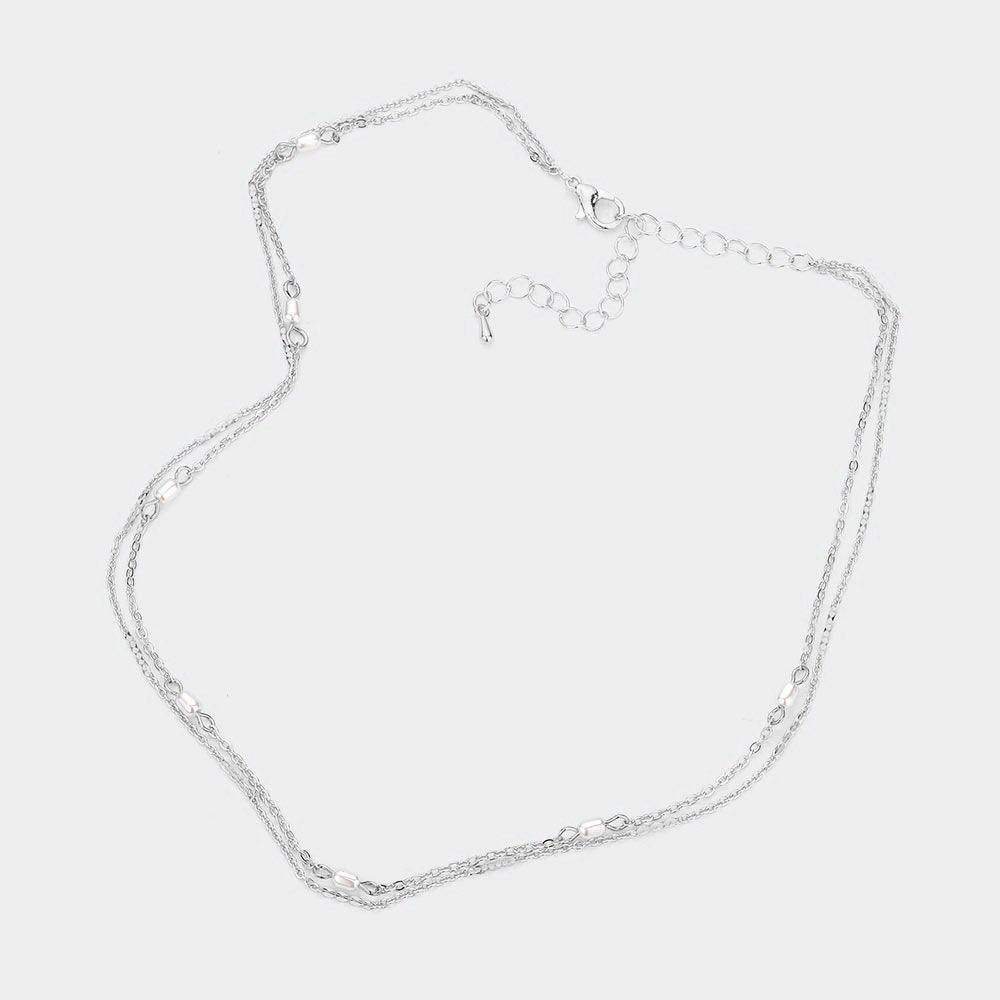 Pearl Accented Double Layered Necklace - Jewelry Store by Erik Rayo