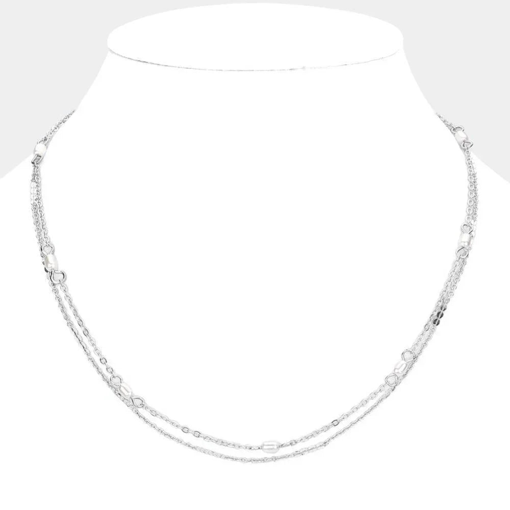 Pearl Accented Double Layered Necklace - Jewelry Store by Erik Rayo