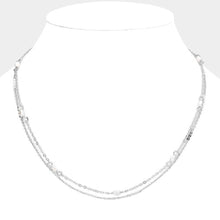 Load image into Gallery viewer, Pearl Accented Double Layered Necklace
