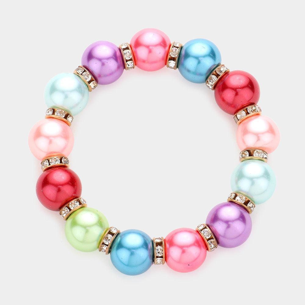 Stone Ring Pearl Necklace / Stretch Bracelet Set - Jewelry Store by Erik Rayo