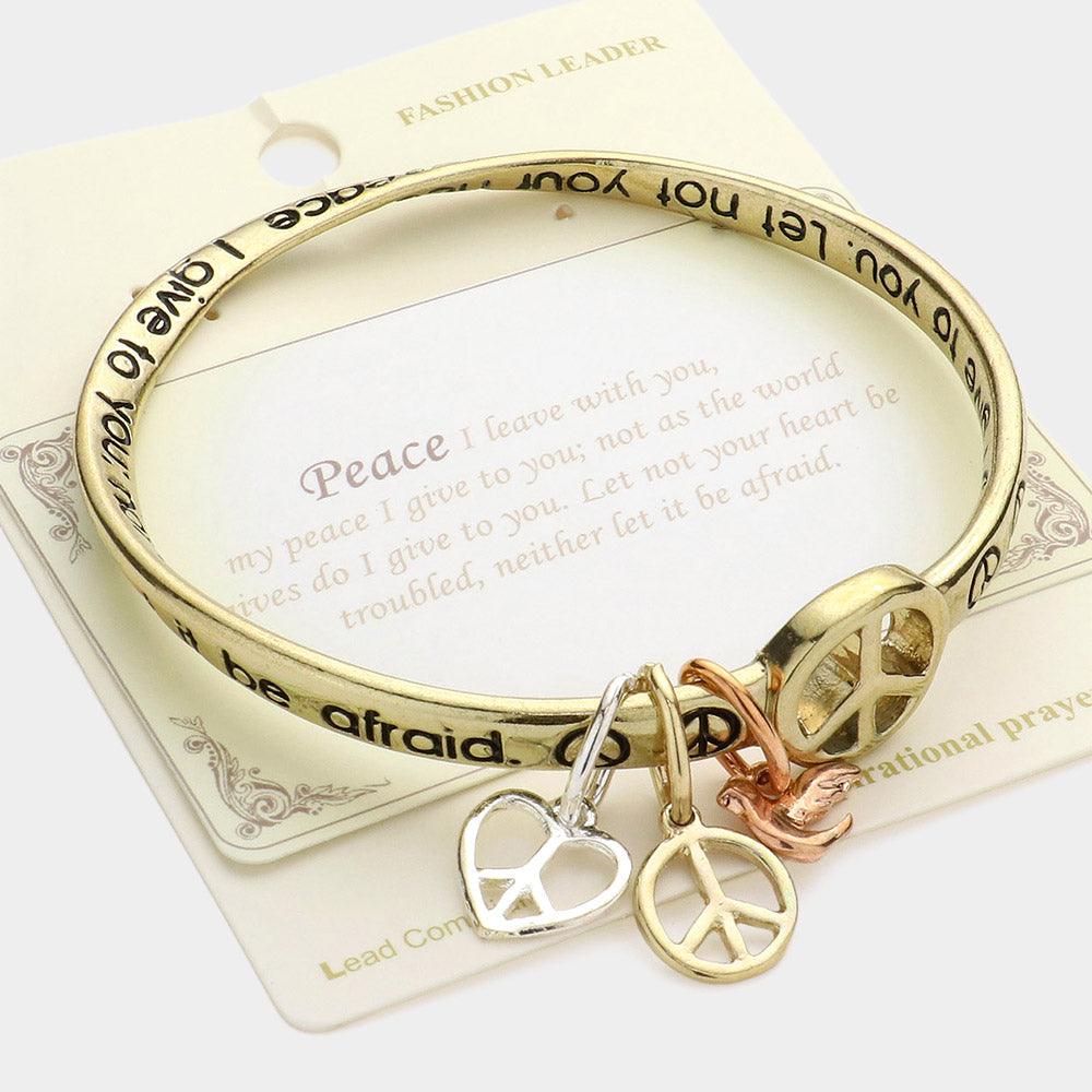 Gold Peace Symbol Bracelet