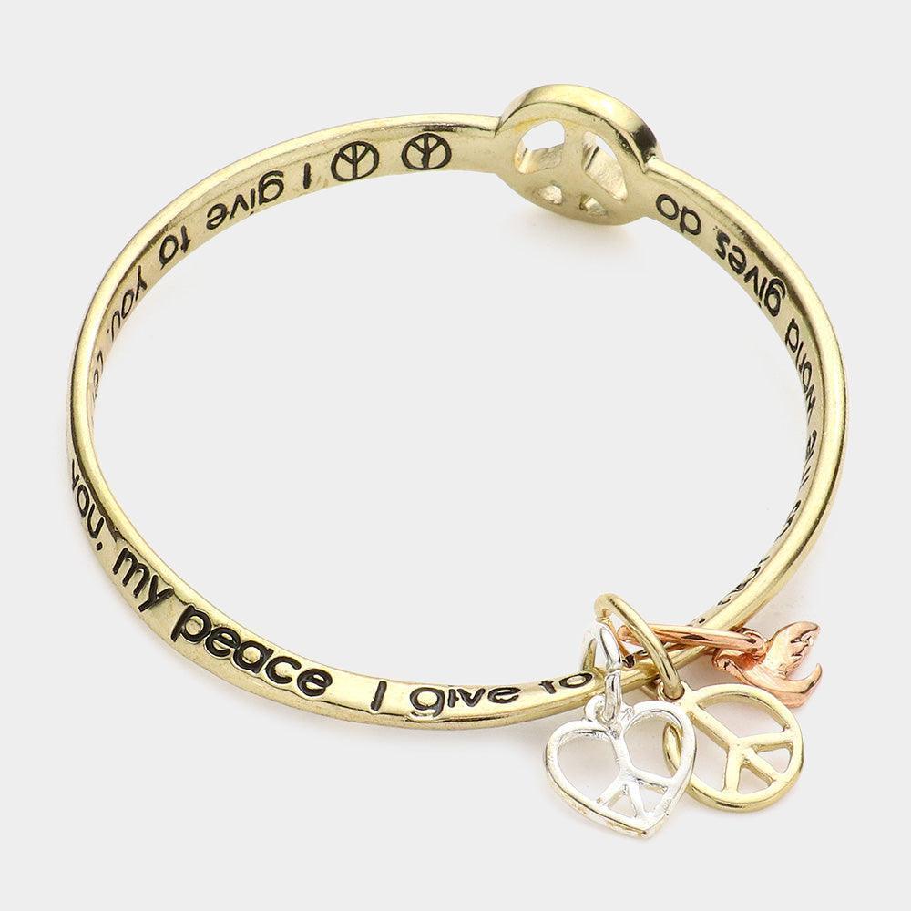 Gold Peace Symbol Bracelet - Jewelry Store by Erik Rayo