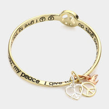 Load image into Gallery viewer, Gold Peace Symbol Bracelet
