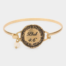 Load image into Gallery viewer, Gold Phil 4:6 Pearl Charm Hook Bracelet
