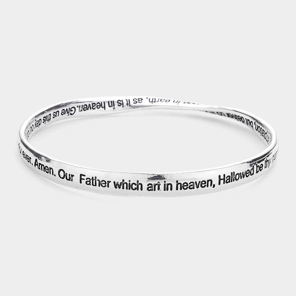 Silver Lord's Prayer Bangle Bracelet - Jewelry Store by Erik Rayo