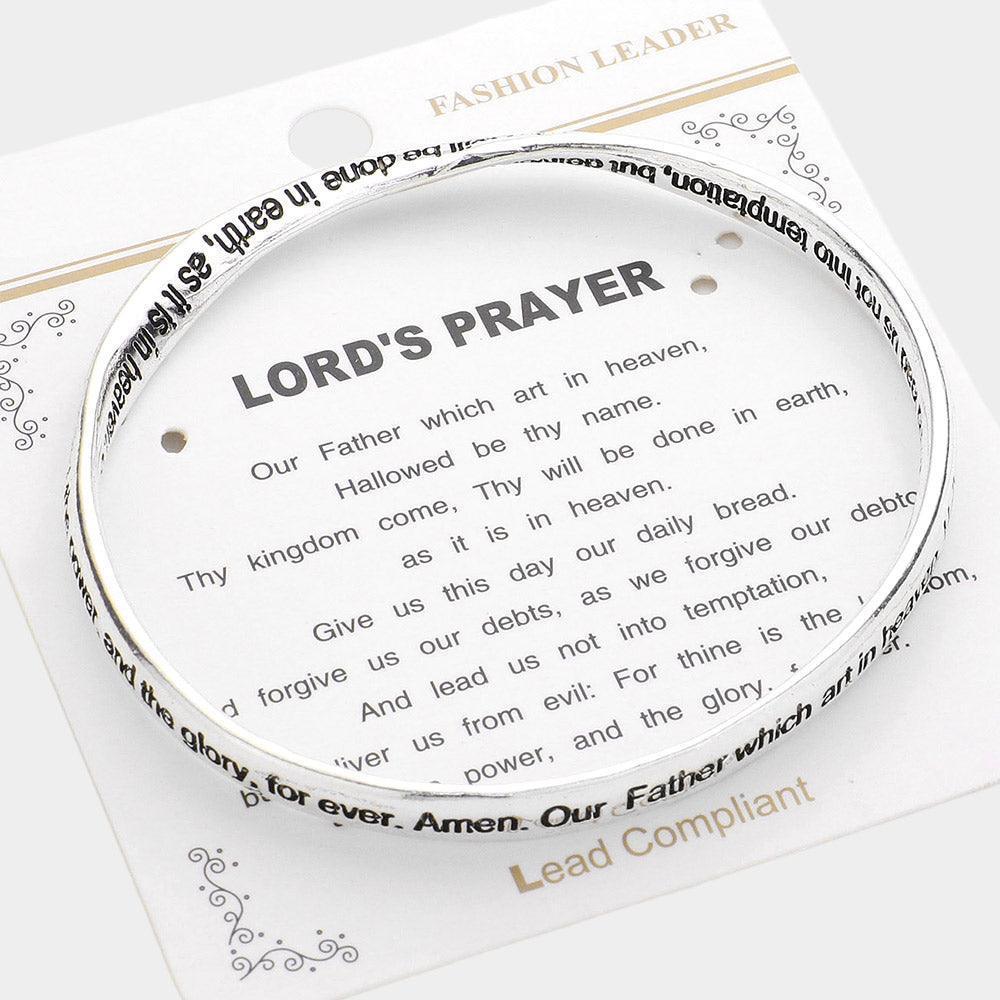 Silver Lord's Prayer Bangle Bracelet - Jewelry Store by Erik Rayo