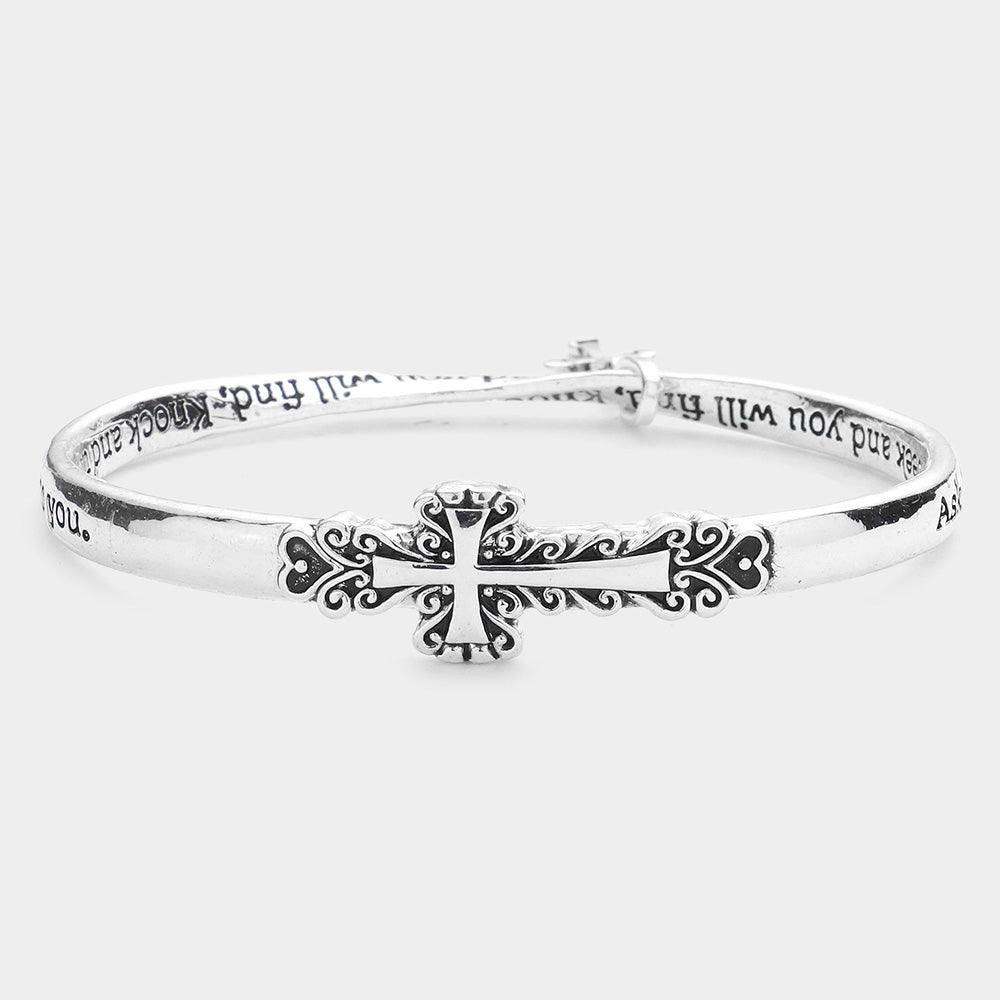 Silver Cross Accented Bracelet - Jewelry Store by Erik Rayo