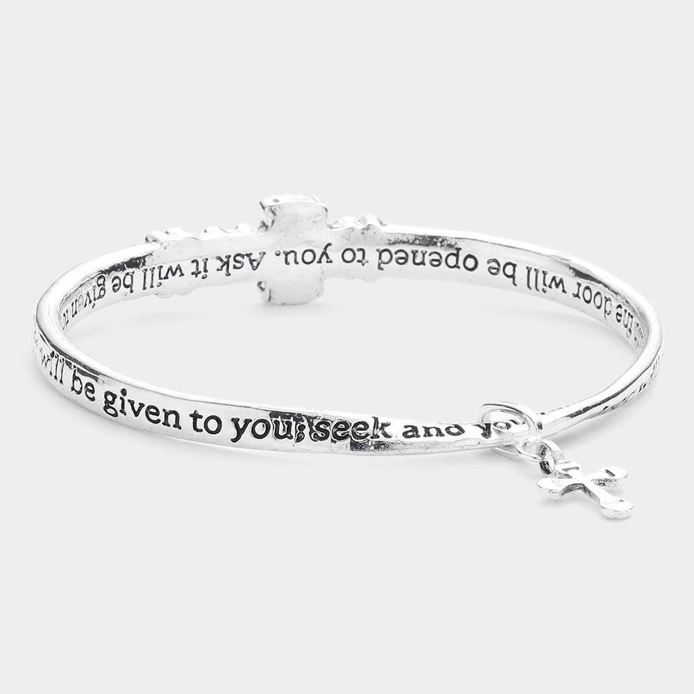 Silver Cross Accented Bracelet - Jewelry Store by Erik Rayo
