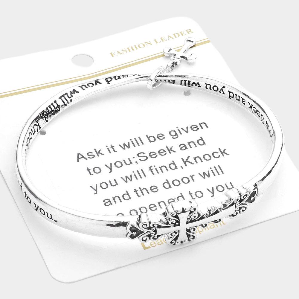 Silver Cross Accented Bracelet - Jewelry Store by Erik Rayo