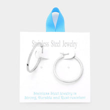 Load image into Gallery viewer, Stainless Steel 1.25 Inch Inside Out Rhinestone Hoop Pin Catch Earrings
