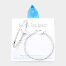 Load image into Gallery viewer, Stainless Steel 2 Inch Inside Out Rhinestone Hoop Pin Catch Earrings
