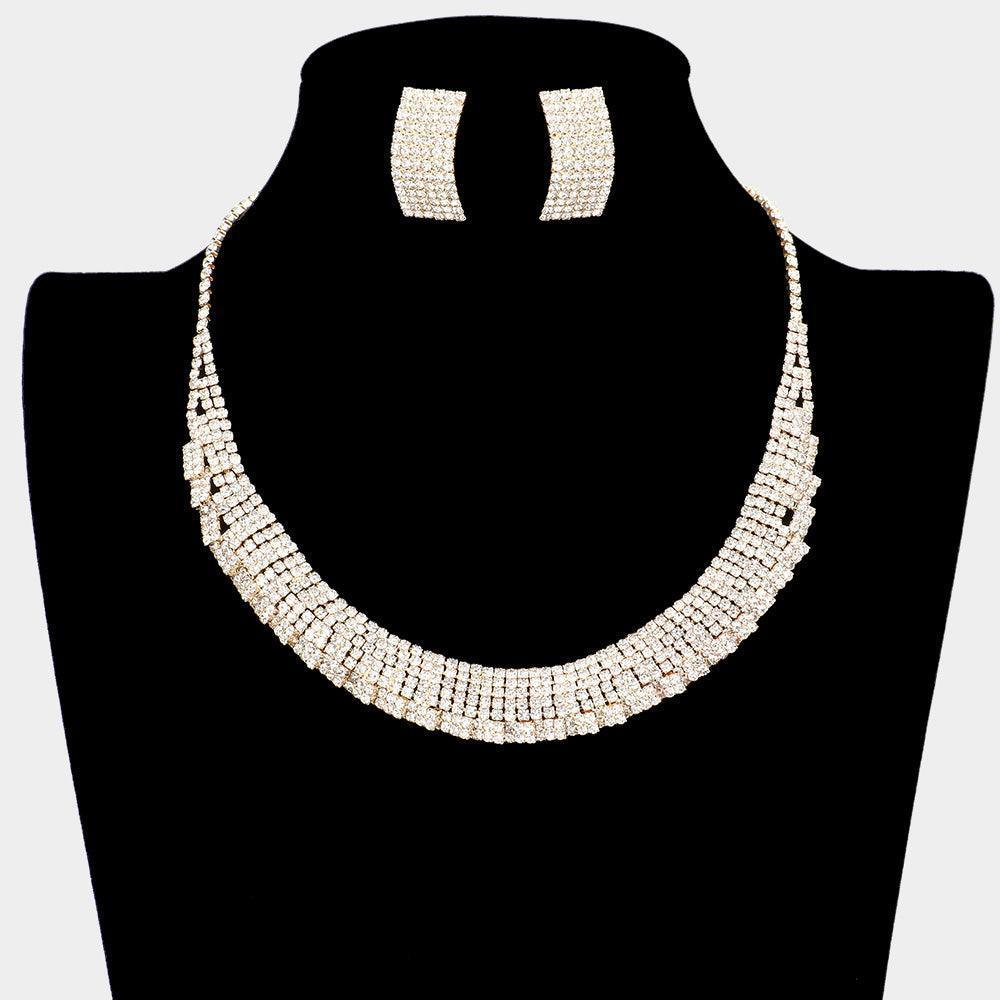Gold Necklace Rhinestone Paved - Jewelry Store by Erik Rayo