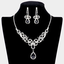 Load image into Gallery viewer, Black Teardrop Crystal Rhinestone Vine Drop Collar Necklace
