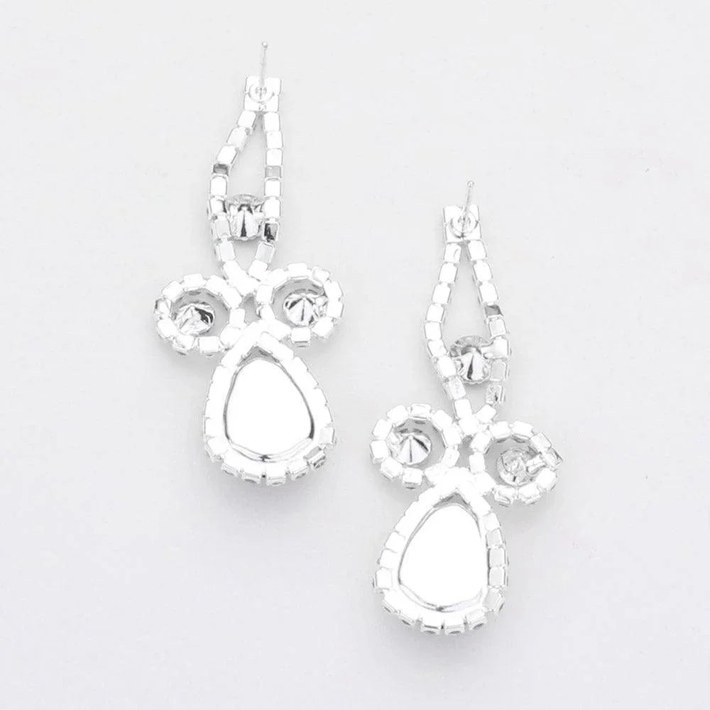 Silver Teardrop Crystal Rhinestone Vine Drop Collar Necklace - Jewelry Store by Erik Rayo
